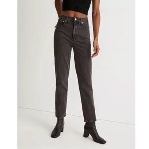 Madewell The CurvyPerfect Vintage Jean Lunar Wash Jeans Charcoal Gray Black Wash